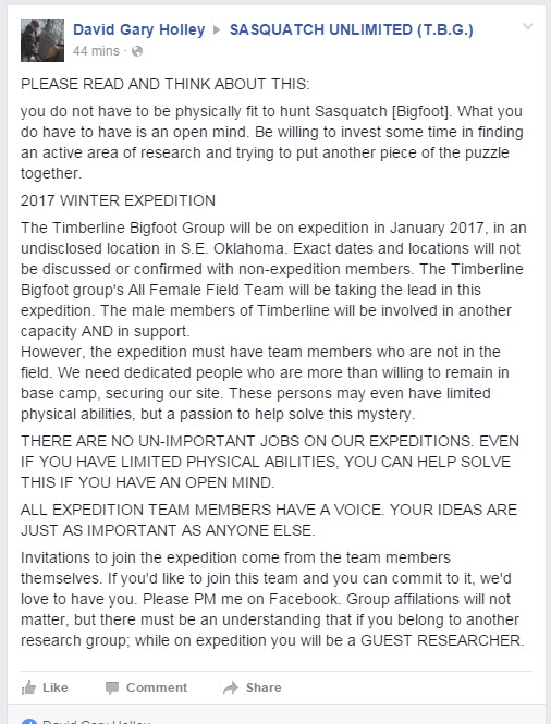 Expedition announcement