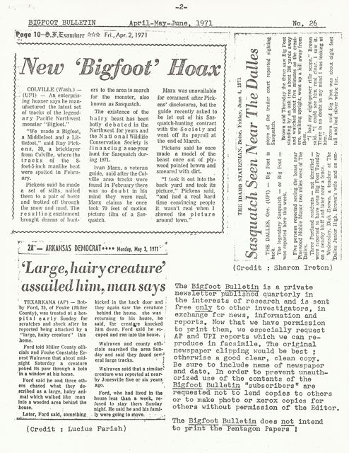 Bigfoot Bulletin by George Haas