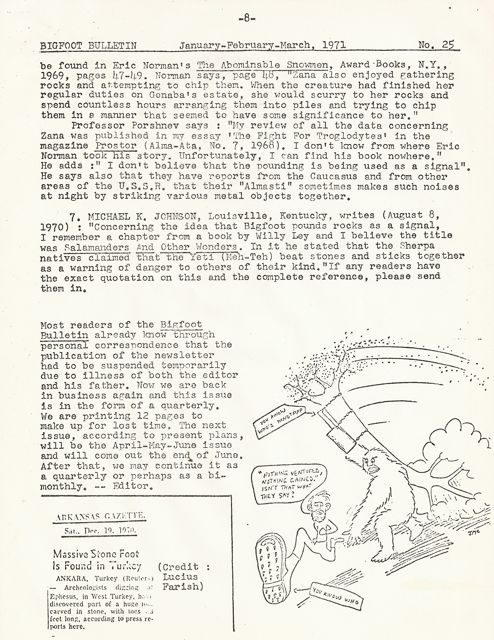 Bigfoot Bulletin by George Haas