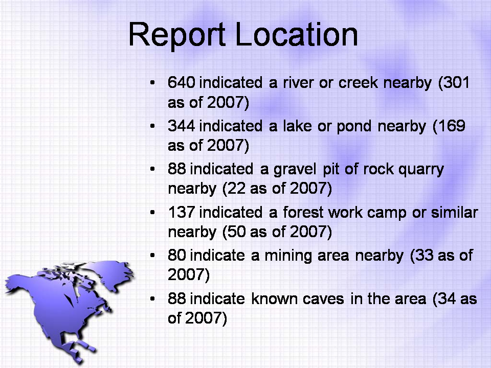 Slide 8 North American Sighting Statistics