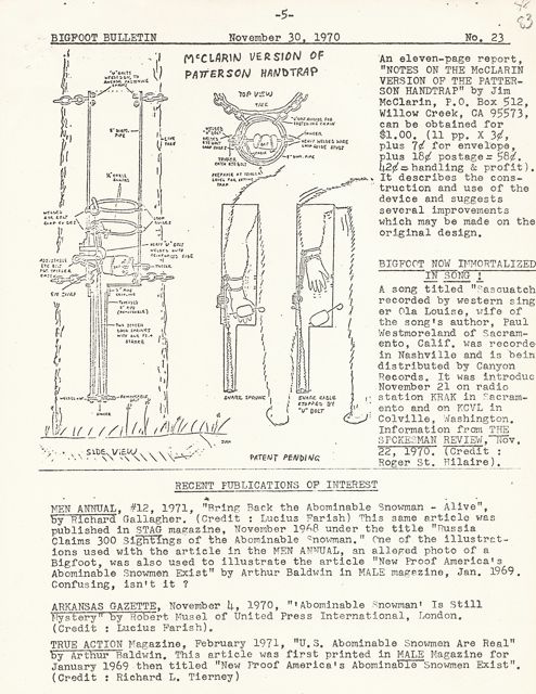 Bigfoot Bulletin by George Haas