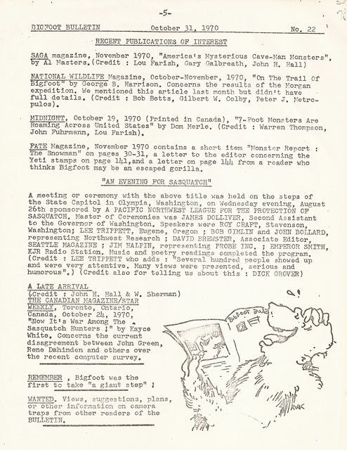 Bigfoot Bulletin by George Haas