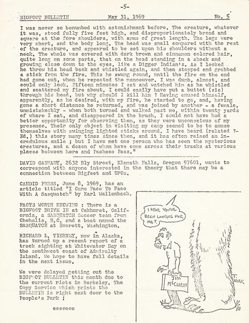 Bigfoot Bulletin by George Haas