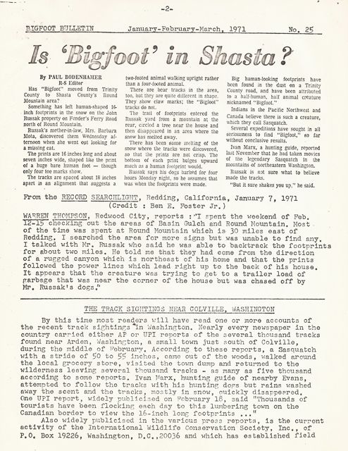 Bigfoot Bulletin by George Haas