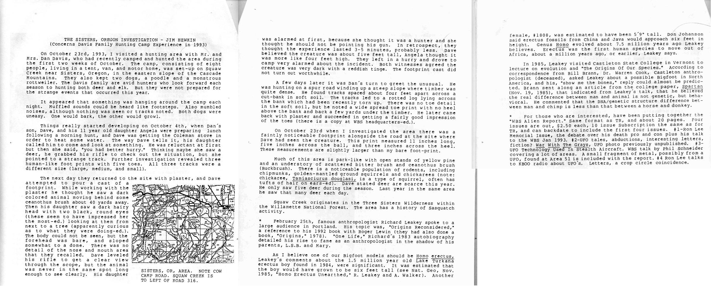01-03-1994-issue number 35- Western bigfoot society sisters oregon usa bigfoot investigation davis family sightings (TTR)959